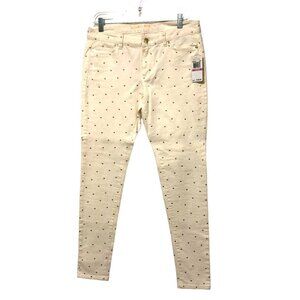 NWT Michael Kors Gold Studded Skinny Leg Jeans Size 8 / 10 Stretch Midrise New